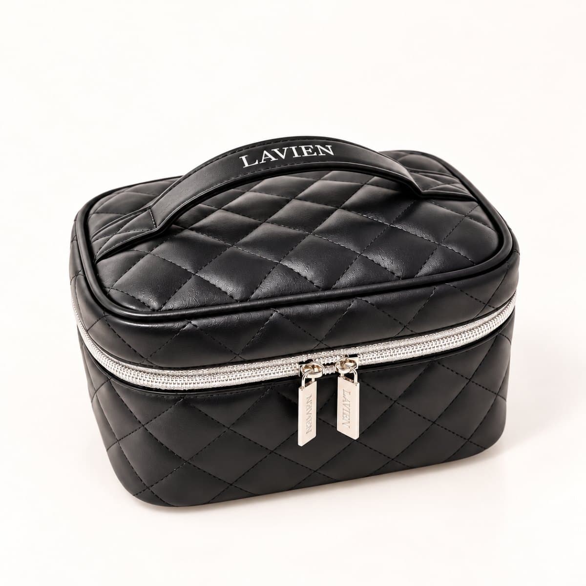 LAVIEN Quilted Vanity Case — Black
